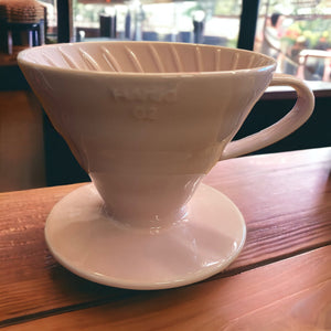 Open image in slideshow, Hario V60 Dripper Ceramic 02
